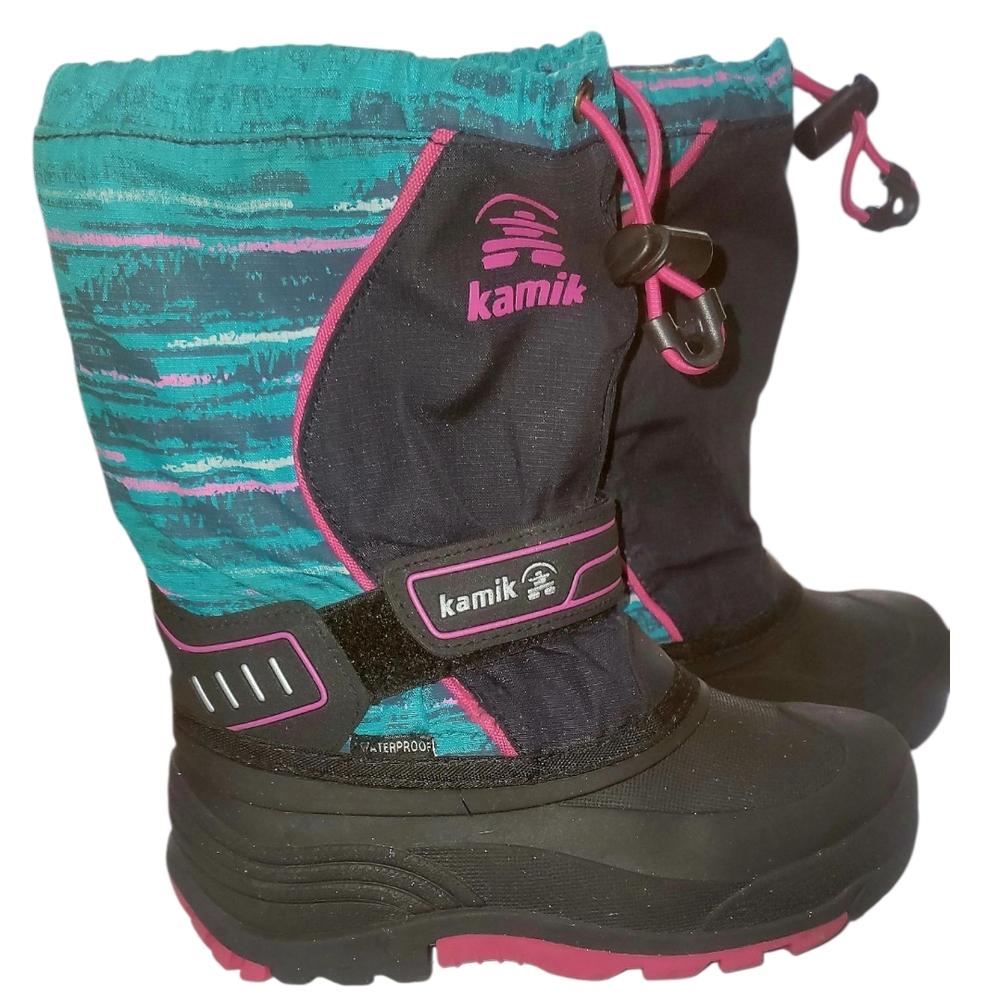Kamik Kids Waterproof Winter Boots - Teal and Black